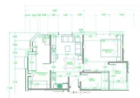 Two-bedroom apartment floor plan