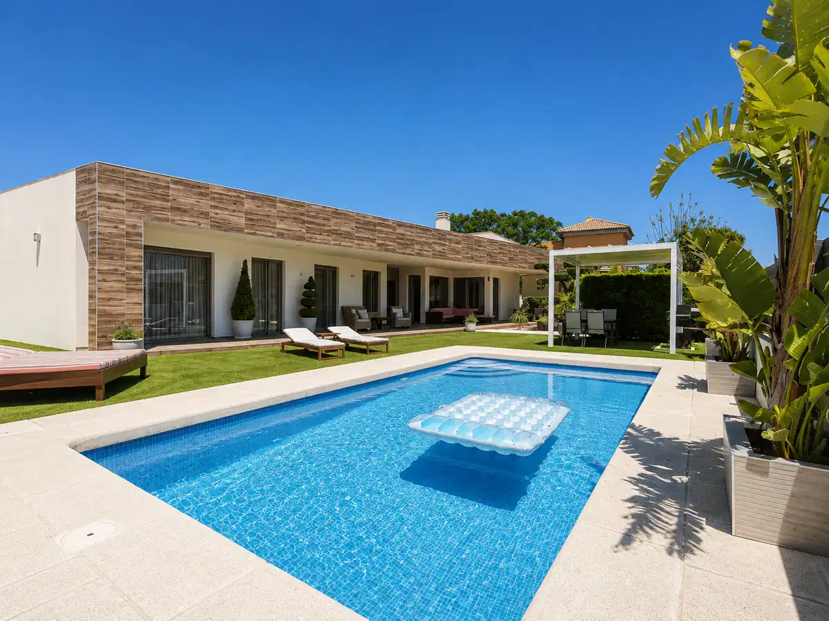 Golf · Contemporary Single-Level Villa with Guesthouse  and  Oversized Garage