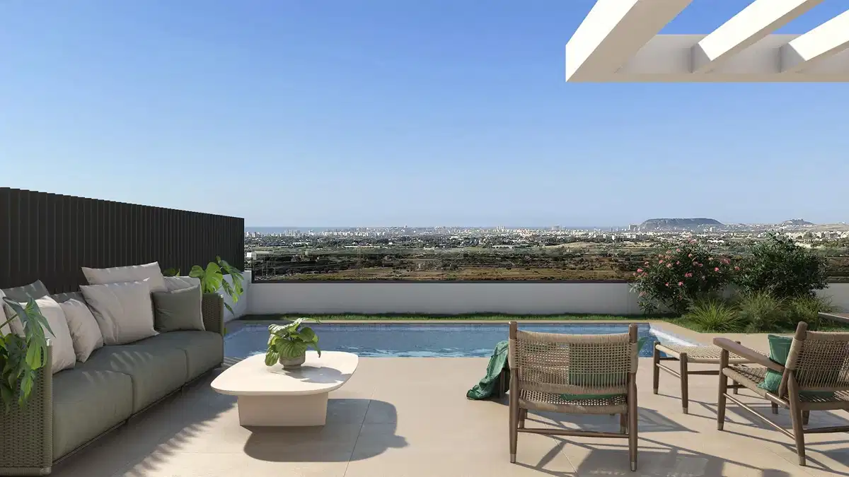 Golf · 3-Bedroom, 3-Bathroom Semi Detached Villas with Private Pool and Sea Views in Mutxamel